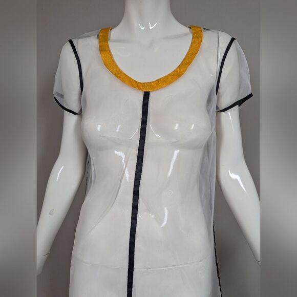 Liviana Conti Sheer Overlay Dress IT 40 / US 4-6 White See through Layering - Picture 4 of 11